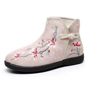 Otoño e Invierno zapatos bordados de Mujer Zapatos de estilo étnico cómodos zapatos de fondo suave para Han ropa china zapatos planos Retro para ancianos O29K (1)