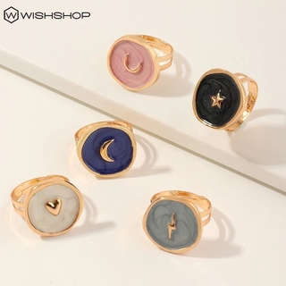[WHOLESALE][Women Fashion Minimalist Adjustable Rings] [Ladies Trendy Love Moon Finger Ring] [Lovely Jewelry Gifts For Girl Friend]