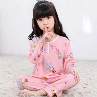 ☃camisón mujer☃ pijamas de algodón para niños verano 1-3 - 5-9 - 11 años niños y niñas manga larga fuera de la ropa (4)