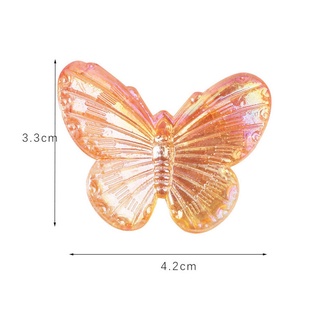 LINMAO 10 piezas Encontrar collar 31,5x41x4,5mm Colgantes de mariposa Producir joyería Encanto Bricolaje Mariposa de acrílico Galvanizar Transparente Material de joyería Pendientes Encontrar/Multicolor (2)