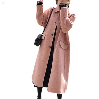 Women Lady Long Sleeve Solid Color Button Coat Warm Fashion for Autumn Winter Party