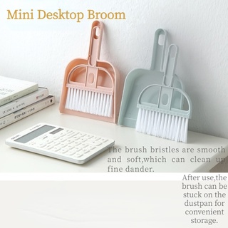 Mini escritorio escoba dustpan conjunto de coche escoba cama pelo pala de basura pequeña escoba teclado cepillo.