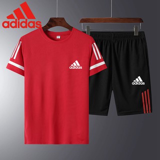 Adidas hombre Adidas secado rápido jersey casual pantalones T-shirt Adidas traje de tres polos de manga corta traje deportivo (2)