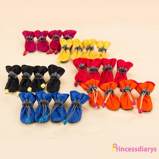 (PrincessDiarys) Botas protectoras para lluvia de perro gato impermeable cachorro mascota antideslizante zapatos botines