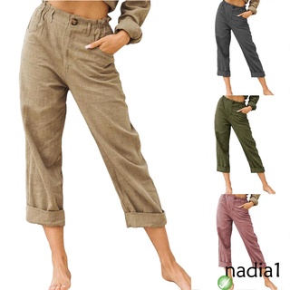 xm pantalones rectos de color sólido para mujer, slim fit pantalones largos de cintura alta con