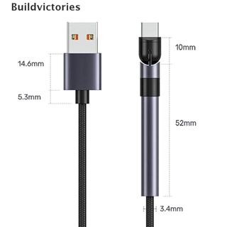 Bdvs Micro USB tipo C Cable cargador rápido 180 grados rotación Cable de datos /3A cargador MY