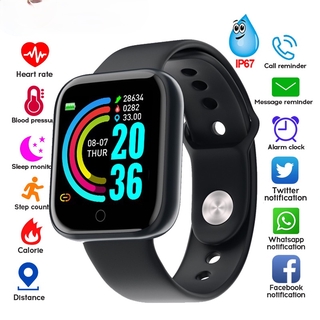 Y68 Smart Fitness pulsera de presión arterial Monitor de ritmo cardíaco podómetro pulsera Cardio hombres mujeres reloj inteligente para IOS Android