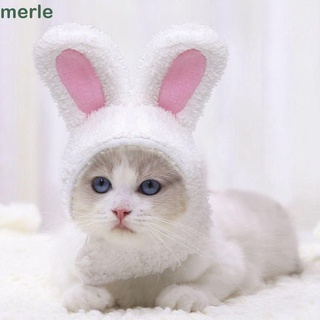 MERLE Para gatos y perros pequeños Disfraz de gato Gracioso Accesorio para mascotas Sombrero de conejo Fiesta Con orejas Cálido Cosplay Sombreros de gato