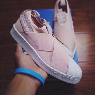 [Original] zapatos de 3 colores Adidas Superstar Slip On Slip On Pink negro blanco (4)