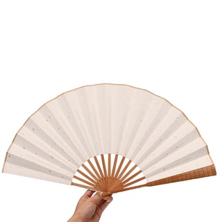 (followme) Word of Honor Chinese DIY Hand Painted Rice Paper And Bamboo Folding Fan Gift