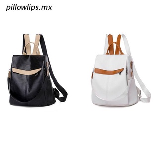 p.mx mujeres antirrobo de cuero de la escuela mochila portátil daypack de viaje bolso adolescente bolso de hombro