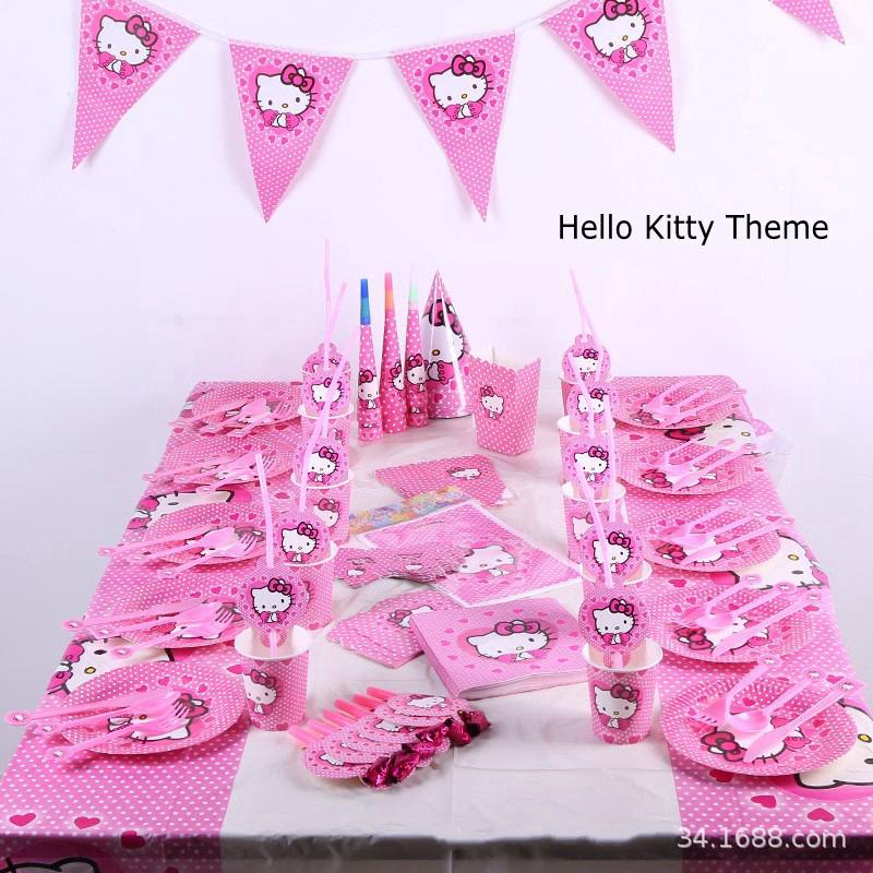Hello Kitty Tema Niños Fiesta De Cumpleaños Decoración Favor Vajilla