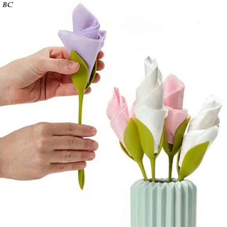 4/8/16 piezas de tulipán, reutilizable, plástico, flor, papel, toalla, organizador para mesas, fiesta, cena, 6 x 3 x 19,5 cm (7)