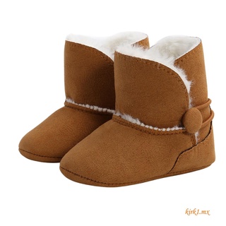 ssr-baby bota de nieve de invierno, forro de forro polar de color sólido botas gruesas con antideslizante