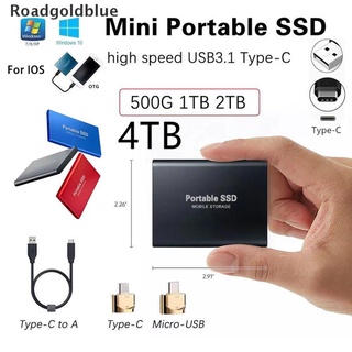 Roadgoldblue 4TB/2TB/1TBGB Mobile Hard Disk Type C USB3.1 Portable SSD Solid State Drive WDBL