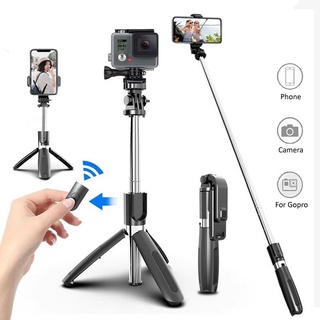 favoritismo inalámbrico bluetooth selfie palo trípode plegable monopies universal para smartphones para gopro deportes cámara de acción