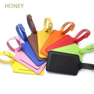 HONEY Portable Luggage Tag Travel Supplies Baggage Claim Suitcase Label Bag Accessories Leather Personality Handbag Pendant ID Address Tags/Multicolor
