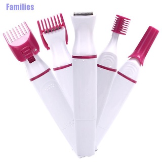 Familias. 5 en 1 mujeres eléctrico Trimmer depilación afeitadora femenina máquina de afeitar