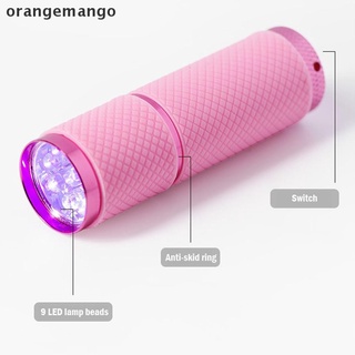 orangemango nueva lámpara de curado de gel esmalte de uñas luz cura mini rápido secador de uñas 9 led luz uv mx
