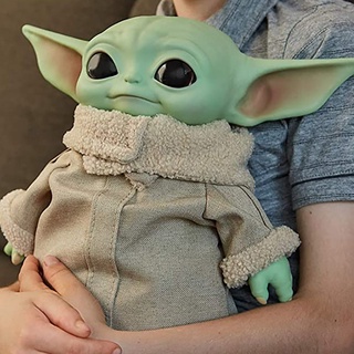 28cm Baby Yoda Grogu Figura con mochila Star Wars Con Sonido Real peluche maestro la fuerza Mandalorian (1)