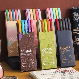 imoda 5 unids / caja bolígrafos de gel Morandi colores mezclados suministros de papelería para estudiantes