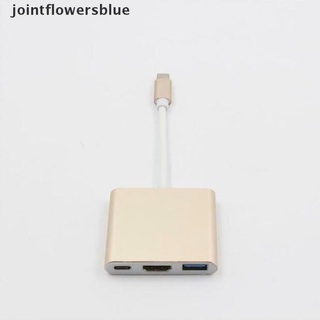 JointFlowersBlue tipo C a 4K HDMI USB 3.0 adaptador de concentrador de carga USB-C 3.1 convertidor para Macbook noticias