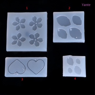 Yante Jewelry Mold Flower Leaves Heart Shape Making Pendant Silicone Resin Craft Tools