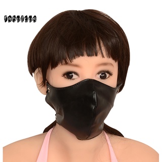FL máscara fetiche de cuero sintético coquetear juegos eróticos para adultos BDSM Bondage pareja juguete sexual