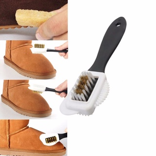 shengtong útil s forma zapatos limpieza 3 lados zapatos cepillo 15.70*4.20*3.20cm plástico negro botas suaves nubuck suede/multicolor (4)