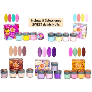 Mc Nails Kit Acrílicos De Color Uñas 5 Colecciones Sweet