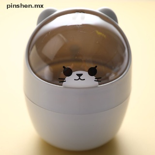 PINSHEN Ins Desktop with Lid Trash Can Mini Kawaii Cute Bear Trash Bin Storage Box Girl . (8)