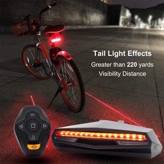 luz trasera de bicicleta con señales de giro inalámbrico control remoto bicicleta luz trasera usb recargable ultra brillante advertencia de seguridad