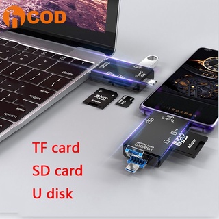 Hot TF SD Lector De Tarjetas Portátil USB 2.0 Tipo C Doble Ranura Flash Tarjeta De Memoria Adaptador beautyy8