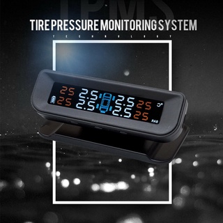 solar inalámbrico usb tpms coche neumático monitor de presión sistema hd pantalla lcd 4 sensor externo de presión de los neumáticos advertencia de temperatura (5)