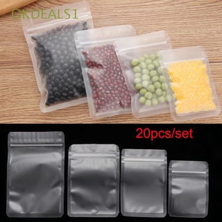 OKDEALS1 20 unidades paquete de almacenamiento de plástico con cremallera bolsa de embalaje al por menor auto sello transparente impermeable mate reclinable bolsas (1)
