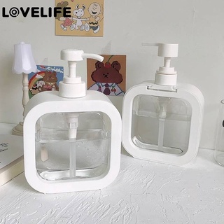 [500ml Large Empty Refillable Body Wash Lotion Bottle] [White Soap Dispenser Press to separate bottle] [Shampoo Body Wash Lotion Traveling and Outgoing Portable Container]