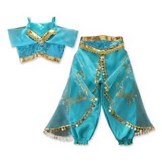 2021 Precioso Aladdin Jazmín Princesa Halloween Niños Niñas Conjuntos De Ropa Cosplay Disfraz De Fiesta Trajes 3-8Y2021