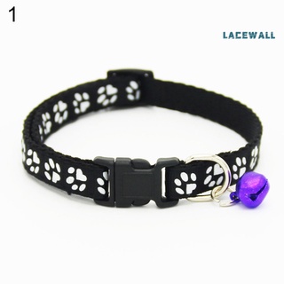 Lacewall moda perro cachorro gato gatito hebilla lindo pata impresión campana ajustable (5)