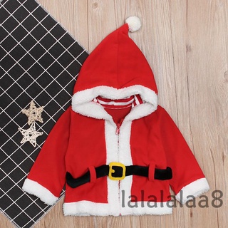 Laa8-ys Kids Christmas Santa chaqueta, chaqueta de lana de manga larga con cremallera completa para niñas, niños, de 6 meses a 5