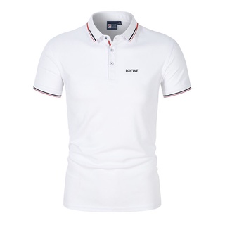 Loewe Polo De Los Hombres De Negocios Casual Oficina Camiseta De Verano De La Moda Solapa Golf Polos Tops (2)