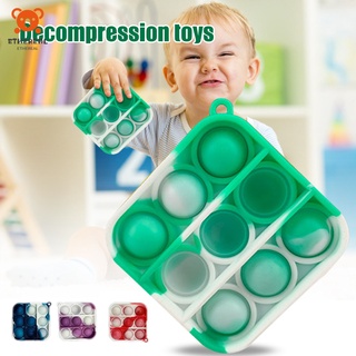 Mini Push Pops Bubble Sensory Toy Stress Relief Easy to Carry Hand Toys Keychain Toy Stress Relief Push Bubble For Kid