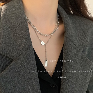 collar de doble capa temperamento simple moda personalidad plata colgante accesorios cadena
