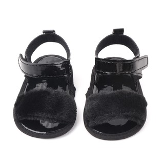 verano de cuero sintético de felpa suave sandalias de suela bebé niñas niño prewalker zapatos (3)