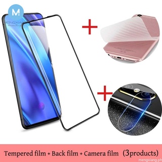 Samsung A02S A52 A72 A71 A51 A31 A11 A7 A9 2018 tection Film 3 in 1 Tempered Glass Film+Back Film+Camera Lens Film
