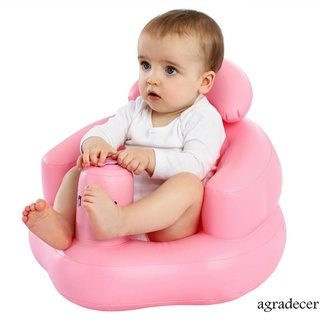 ☎Dl✣Silla inflable del bebé, hogar multiusos taburete de baño silla de ducha sofá inflable para niñas niños, rosa/azul (3)