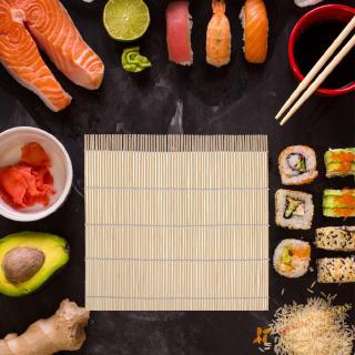 Bambú Sushi Mat antiadherente Sushi rodillo japonés Sushi Maker herramienta DIY suministros