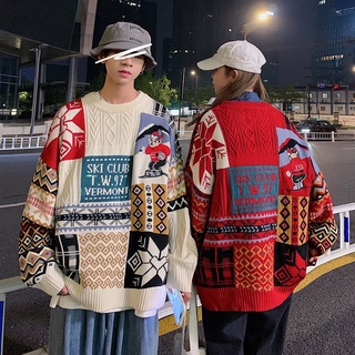 En stock ahora_Hong Kong mujer otoño e invierno engrosamiento neto celebridad oso Navidad pareja suéter ropa exterior chaqueta de viento perezoso suéter BF marea