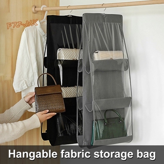 Hanging Handbag Organizer Dust-Proof Holder Bag Wardrobe Closet for Purse with 6 Larger Pockets