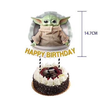 Star Wars Baby Yoda niños fiesta de cumpleaños decoración de la fuente globo decoración de tarta (5)