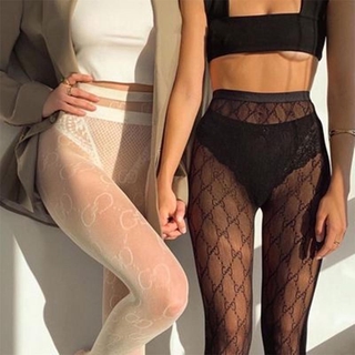 Medias De noche Sexy negro medias ajustadas De francia club Carta De Moda para mujer fiesta De Nylon impreso medias De malla